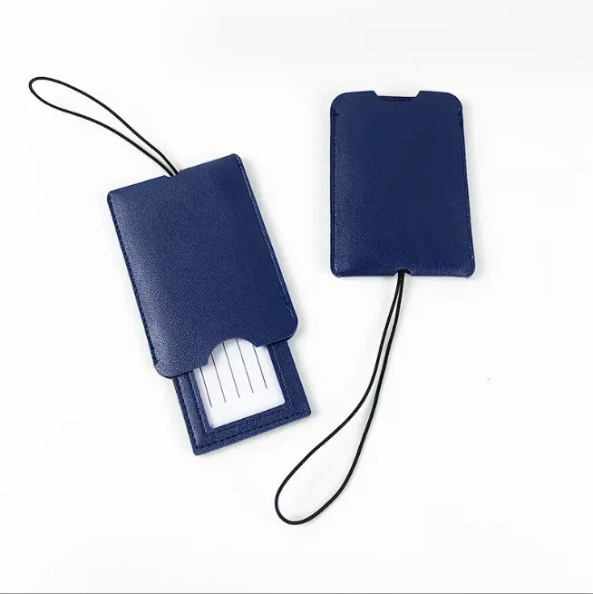 Pu Leather Luggage Tags Women Man Suitcase Bag Bag Tags for Luggage Name ID Address Holder Baggage Label Travel Accessories - Luvia