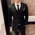 Trendy Men's Plaid Suit Jacket Casual Blazer Pants Set Street Style Wedding Party Suits