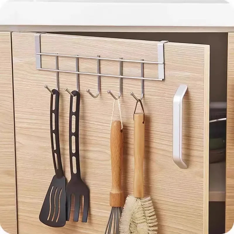 No Drill Over Door Hooks 5 Hooks Heavy Duty Organizer Space-Saving Wall Hanger for Coat Key Towel in Closet Bedroom Hallway - Luvia