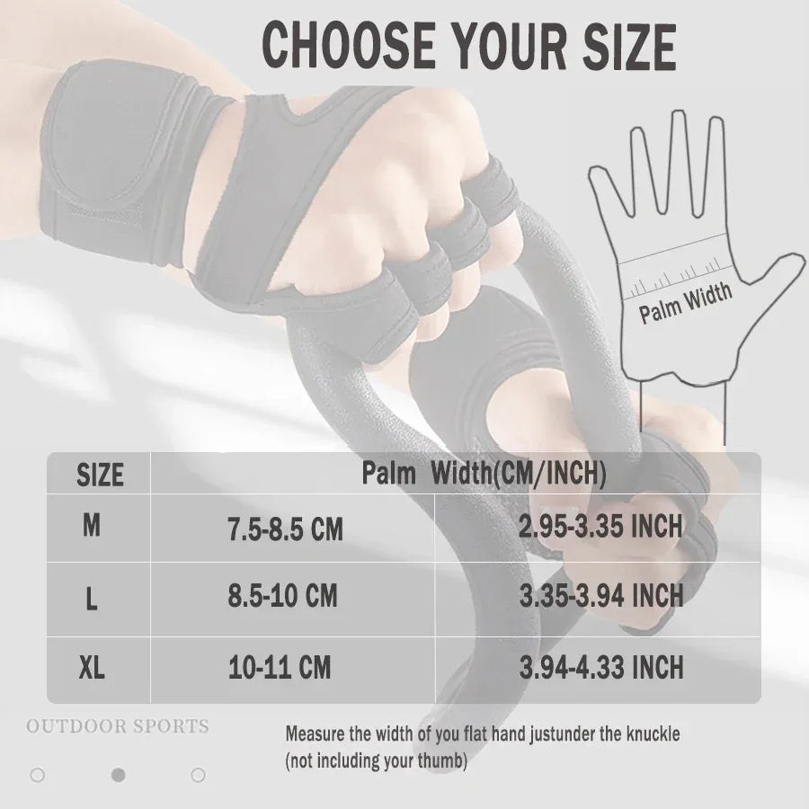 Sports Weight Lifting Workout Gloves ，with Built-in Wrist Wraps Full Palm Protection，Grip Great for Gym Pull Ups Cross Training - Luvia