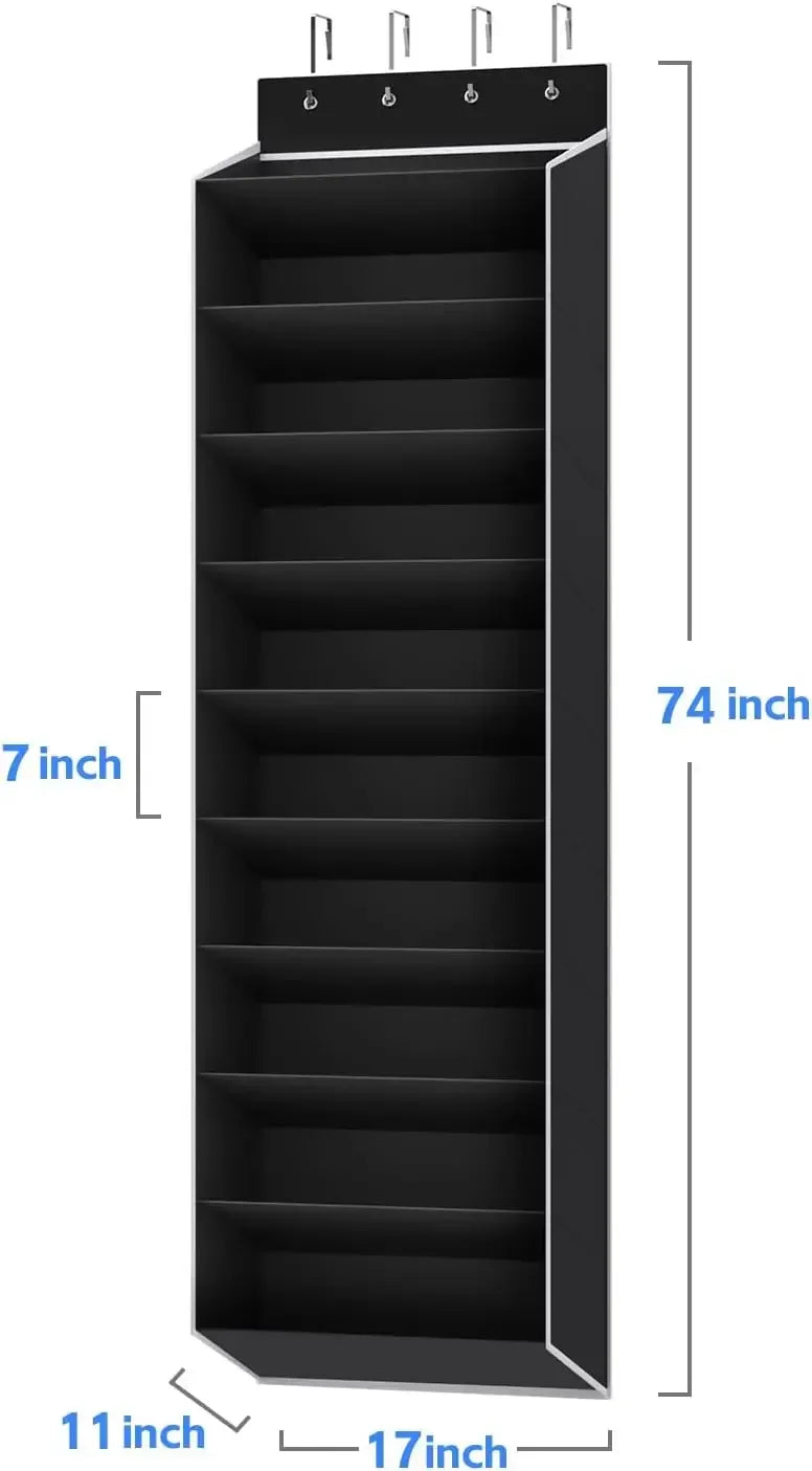 10 Tiers Large Over the Door Shoe Organizer Hanging Shoe Rack with Deep Pockets for Storage Door Storage Solution - Luvia