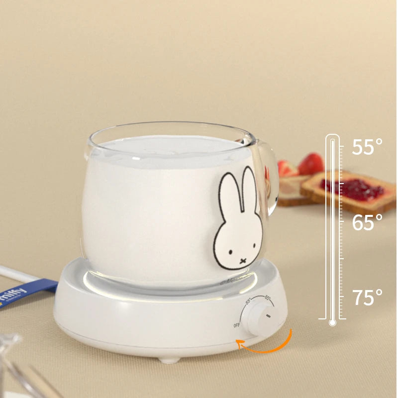Miffy Cup Heater Coffee Mug Warmer Timer Heating Coaster Smart Thermostatic Heating Pad Hot Plate Hot Milk Coffee Cup Warmer