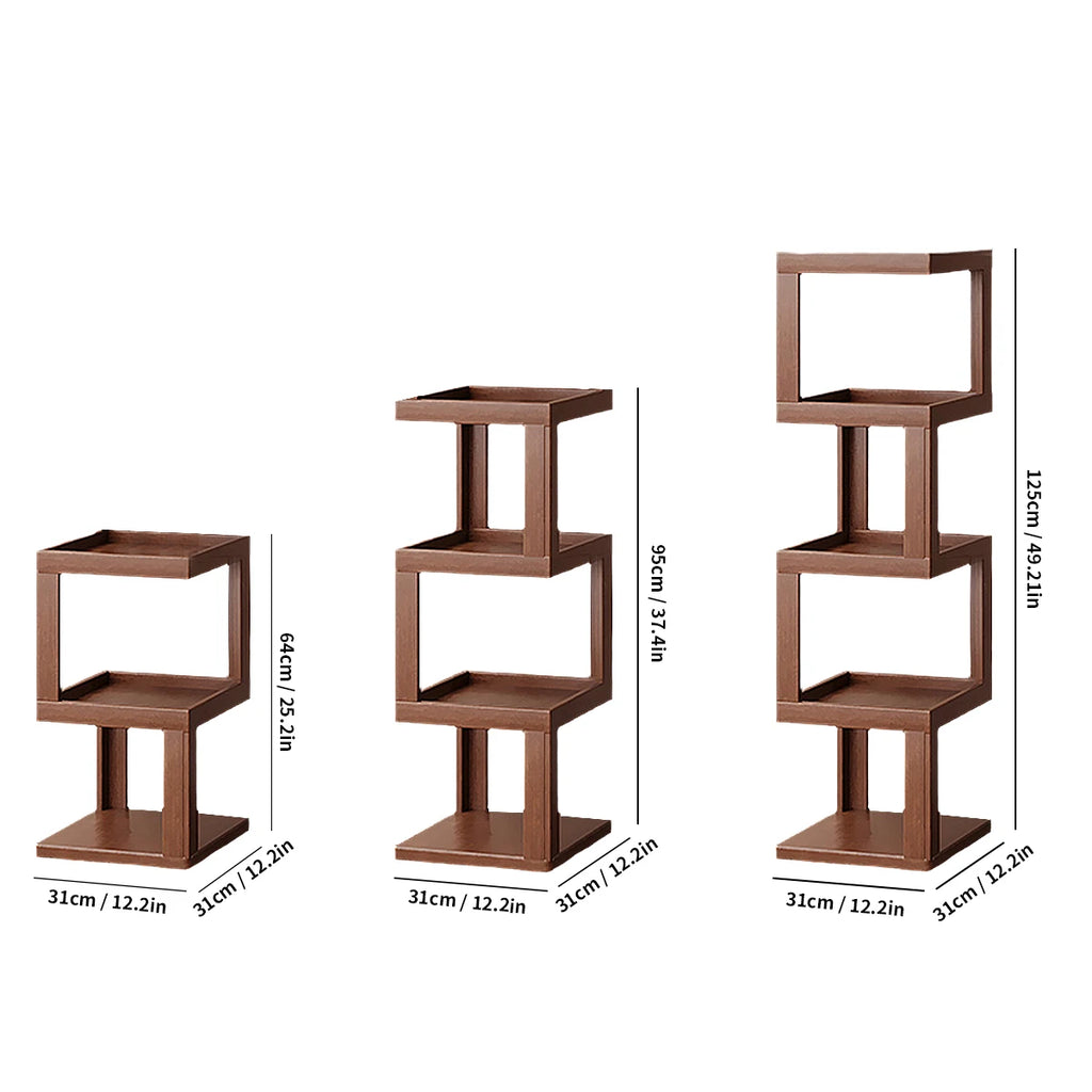 Multi-Tier Bamboo Storage Side/Bedside Table - 3/4/5 Tier Modern Nightstand for Bedrooms & Living Rooms (Small Spaces)