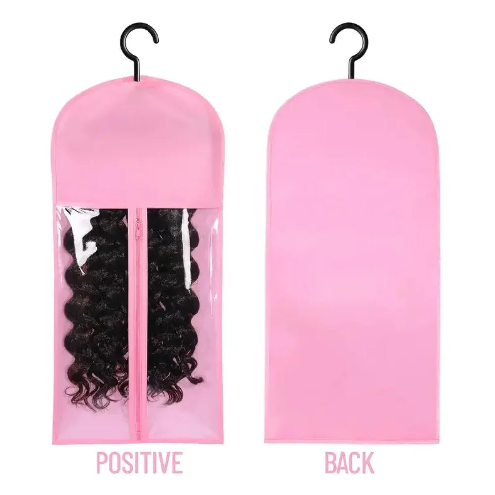 10pcs Wall-Mounted Wig Storage Bags,Travel-Friendly Organizer Black, for All Wig Types,Breathable Material - Luvia