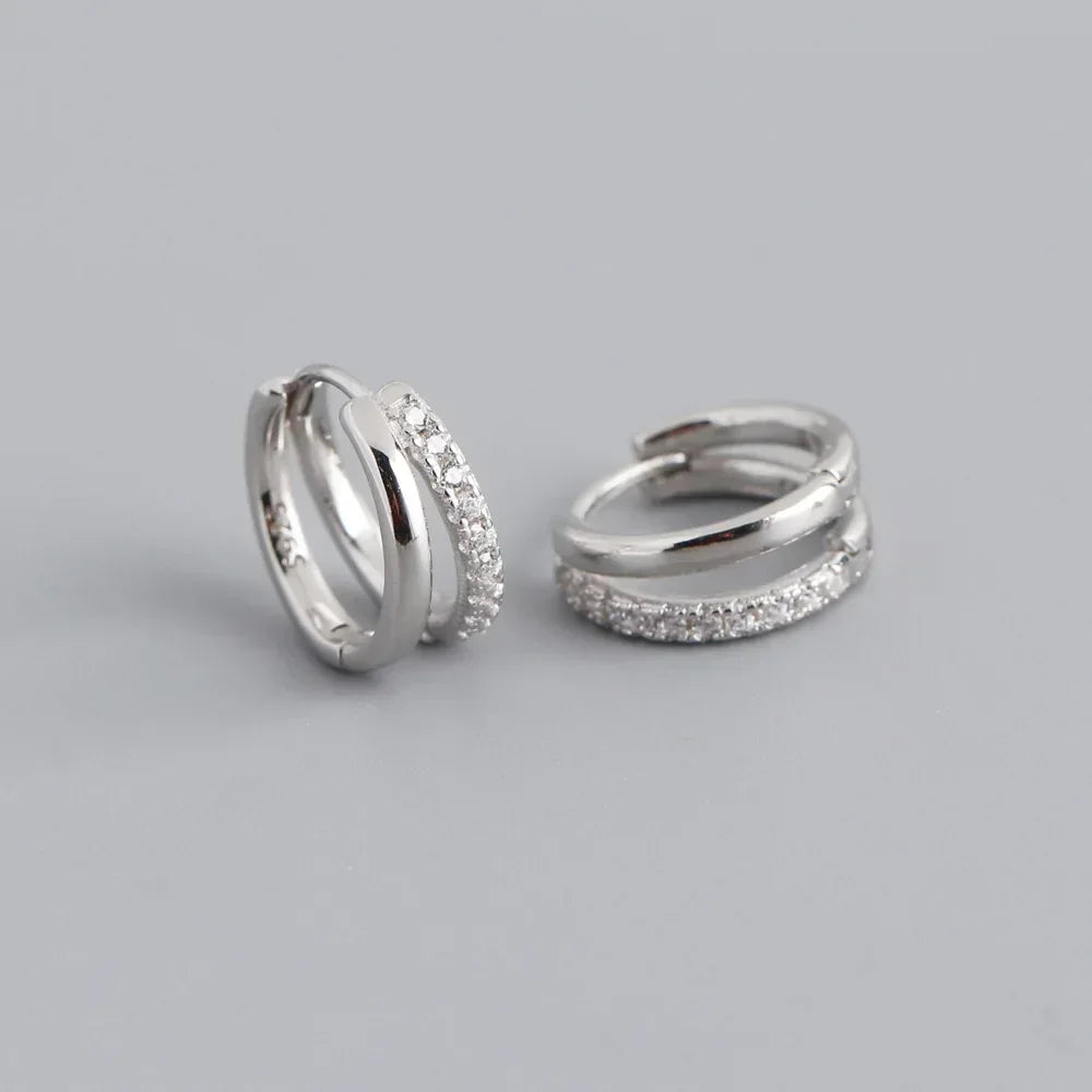 Fashion Stainless Steel Zircon Star Hoops Earrings For Women Vintage Crystal Zirconia Circle Earrings Punk Unisex Rock Jewelry - Luvia