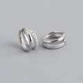 Fashion Stainless Steel Zircon Star Hoops Earrings For Women Vintage Crystal Zirconia Circle Earrings Punk Unisex Rock Jewelry - Luvia