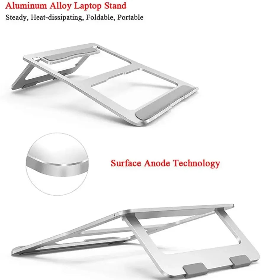Laptop Tablet Stand Universal Adjustable Aluminium Alloy Foldable Stand Desktop Holder For Macbook 10''-15.6'' Laptop Notbebook - Luvia