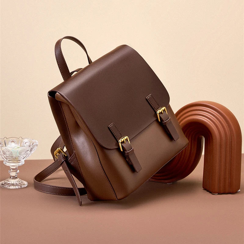 XMESSUN New Genuine leather Backpack for Women 2026 Fashion High Quality Lady Double Shoulder Large Capacity Travel Backpack