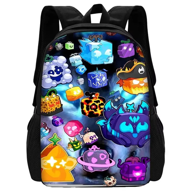 Child School Cartoon Blox Fruits Backpack With Shoulder Bag Pencil Bags School Bags for Boys Girls Best Gift