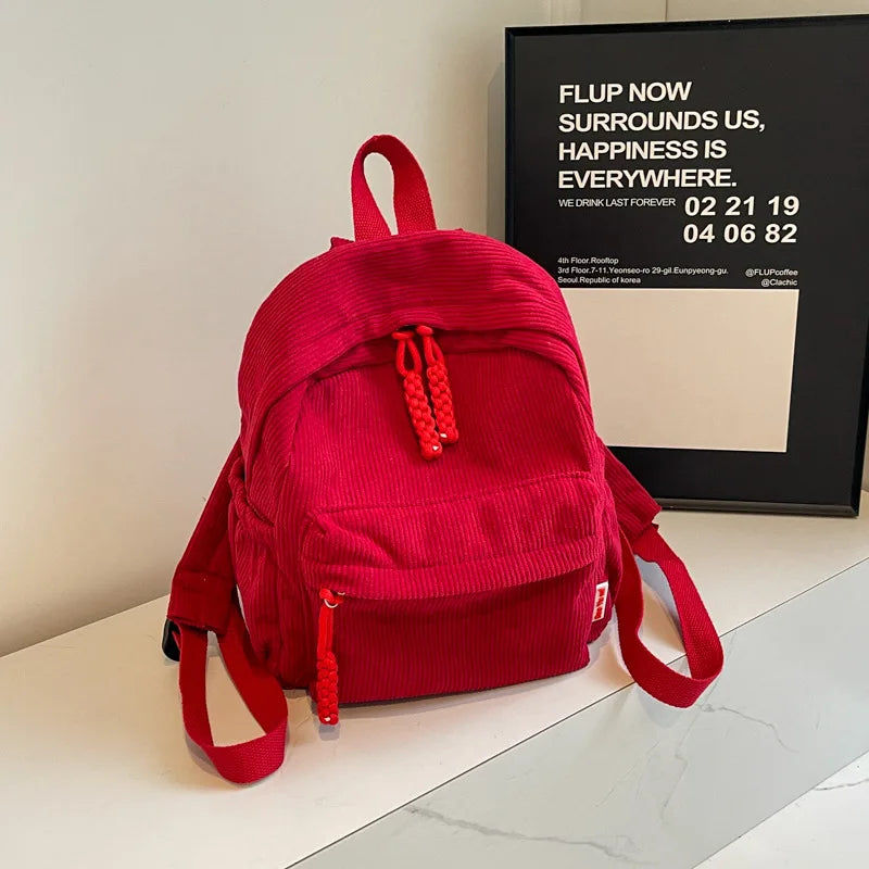 Shoulder Bag for Women Backpack Fashion Corduroy Student Backpack Travel Backpack Cute Backpacks Back To School Bags Mochila Sac