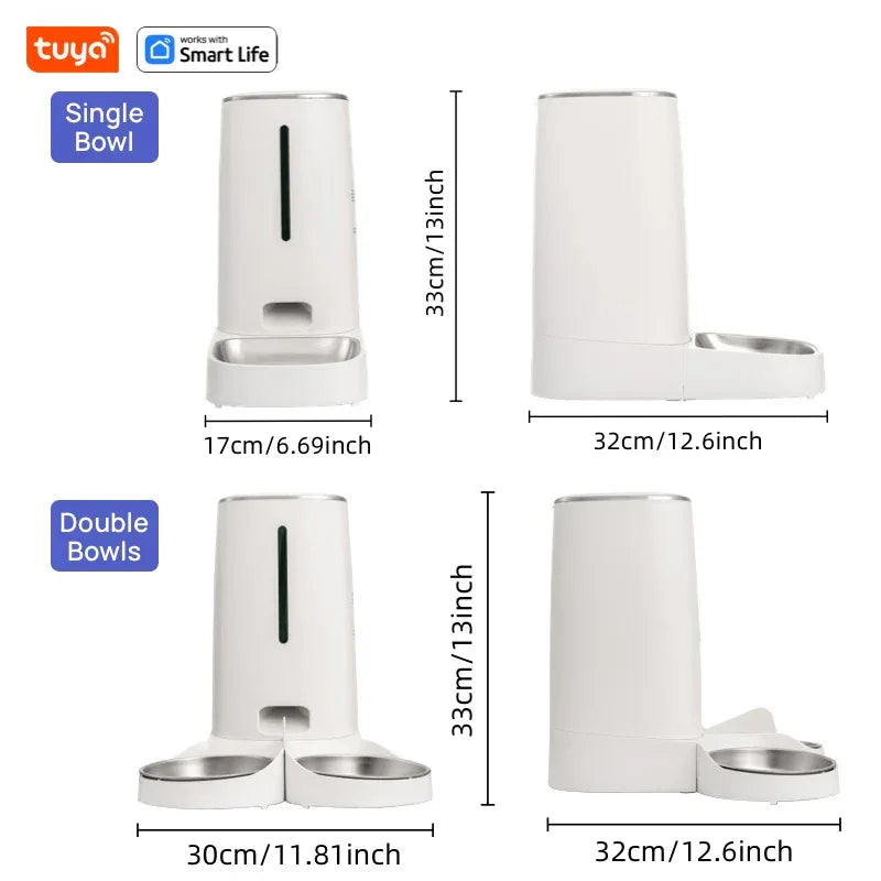 4L Automatic Pet Feeder for1/2Cats,WiFi Smart Feed Automatic Pet Feeder for Cats& Dogs,Timed Pet Food Dispenser with APP Control - Luvia