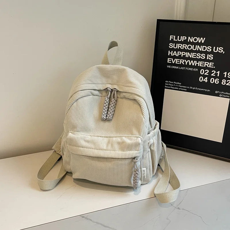 Shoulder Bag for Women Backpack Fashion Corduroy Student Backpack Travel Backpack Cute Backpacks Back To School Bags Mochila Sac