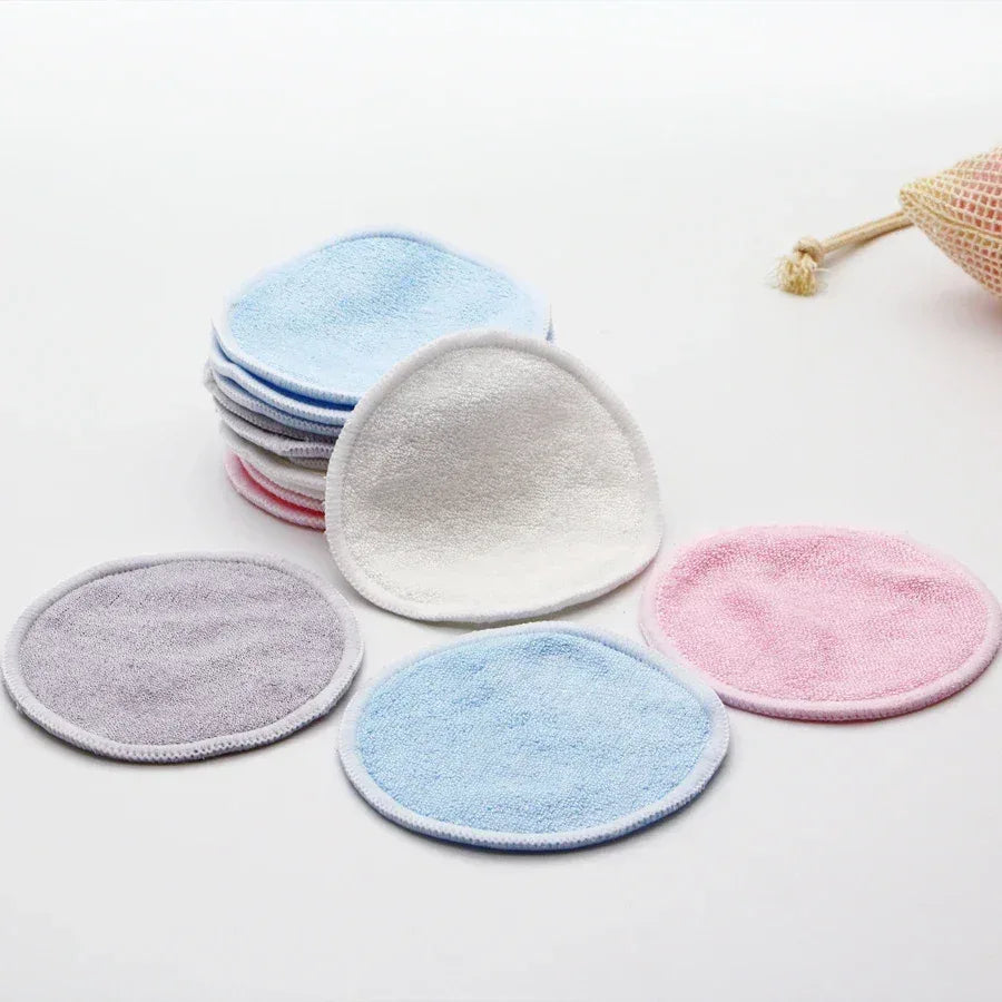 12PC Reusable Cotton Pads Makeup Remover Pads Washable Round Bamboo Make Up Pads Cloth Nursing Pads Skin Care Tool Skin Cleaning - Luvia
