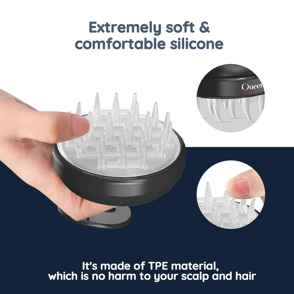 Scalp Massager Hair Growth Scalp Scrubber with Soft Silicone Bristles for Hair Growth Dandruff Removal, Hair Shampoo Brush Scalp - Luvia