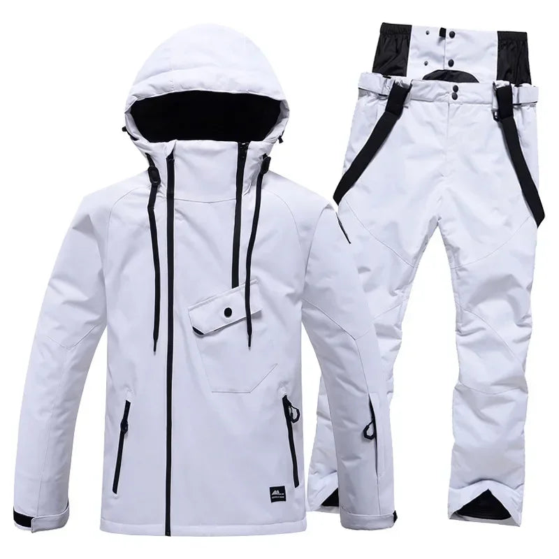 горнолыжный костюм  Ski Suit Snowboarding  Outdoor Snowsuit Waterproof Windproof Ice Jackets + Strap Pants