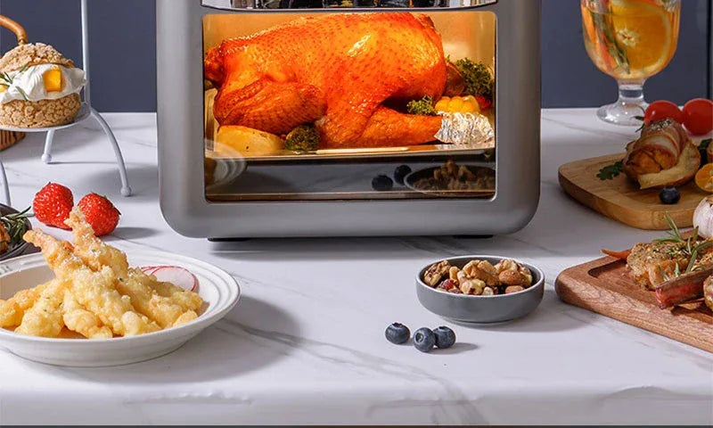 10L Large Capacity Electric Air Fryers Oil-free Automatic Household Kitchen 360°Baking Convection Oven Deep Fryer without Oil - Luvia