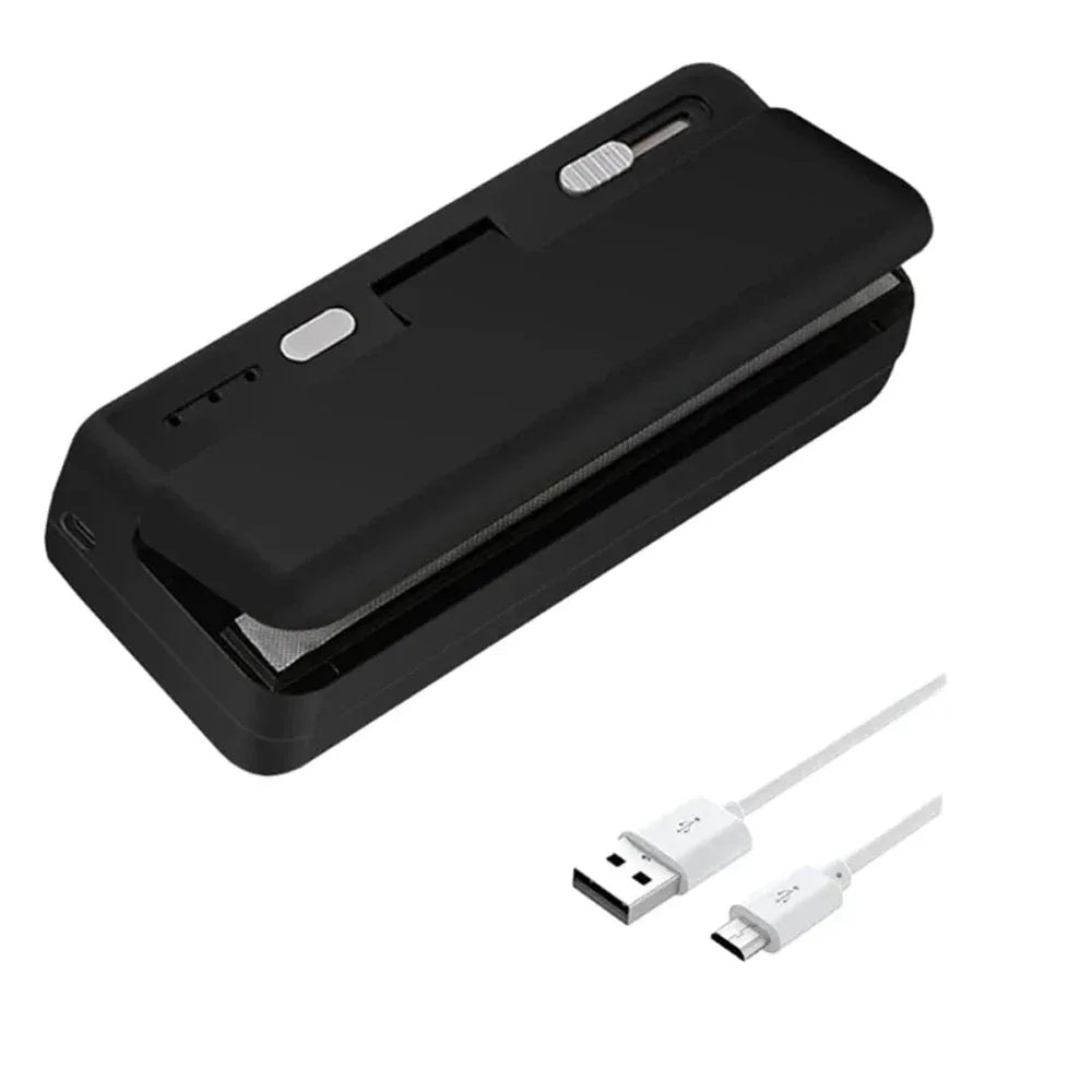 Mini Sealer 2in1 Plastic Bag Sealing Machine Portable Food Package Bags Sealer USB Rechargeable Handheld Plastic Bag Heat Sealer - Luvia