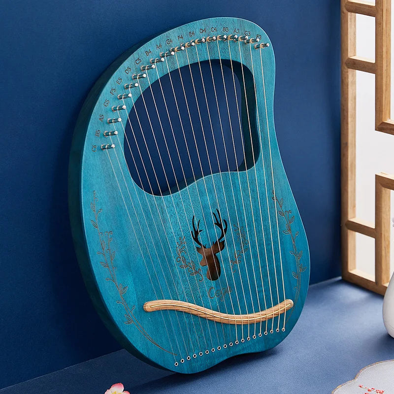 Lyre Harp 16 19 Strings Mahogany Wood Harp Piano 19 Strings Stringed Musical Instrument With Tuning Wrench Spare Strings
