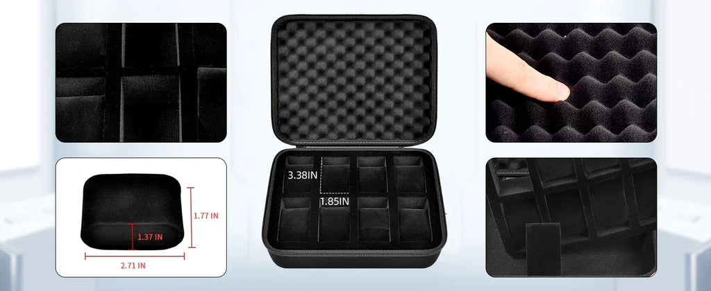 15 Slots Watch Box /Men Watch Display Storage Case Fits All Wristwatches and Smart Watches up to 42mm - Luvia