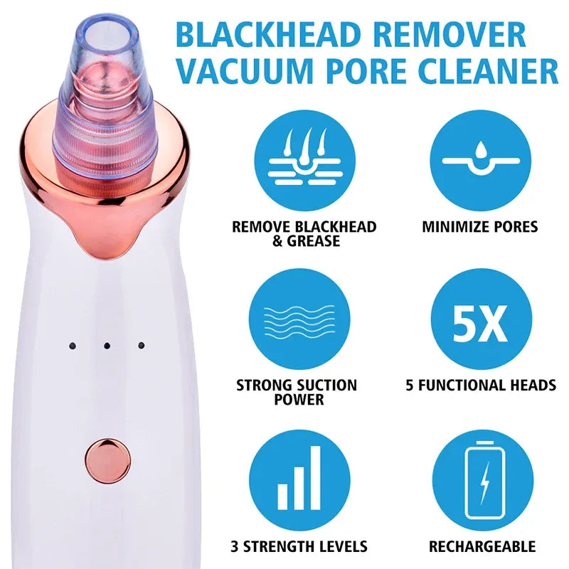 Electric Black Head Removal Face Vacuum Blackhead Instrument Blackhead Remover Vacuum Pore Cleaner - Luvia