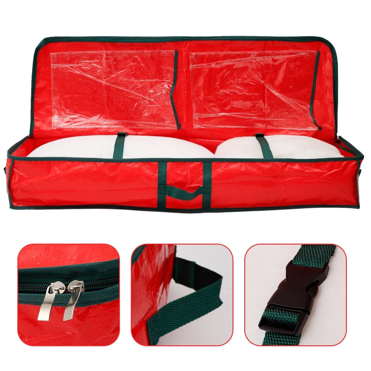 Christmas Gift Wrap Storage Bag 40 Inch Long Large Xmas Wrapping Paper Storage Box Dust-proof Holiday Accessories Organizer - Luvia