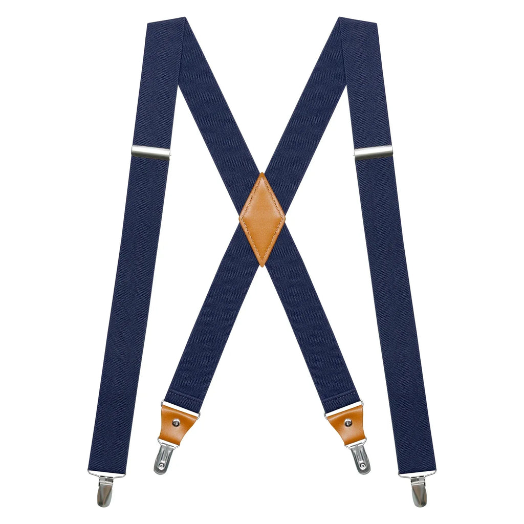 Suspenders for MTuxedo en Mens Suspenders X-Back 1.4"Adjustable Elastic Suspender Braces Strong for Work Trousers Wedding - Luvia