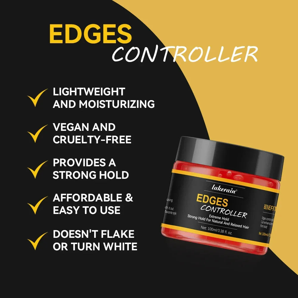 Edge Control Strong Hold Hair Gel Thick Edges Styling Gel Non-Greasy Non-Flaking No White Cast Long Lasting Supports All Hair Ty - Luvia