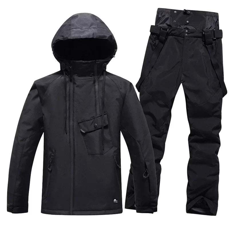 горнолыжный костюм  Ski Suit Snowboarding  Outdoor Snowsuit Waterproof Windproof Ice Jackets + Strap Pants