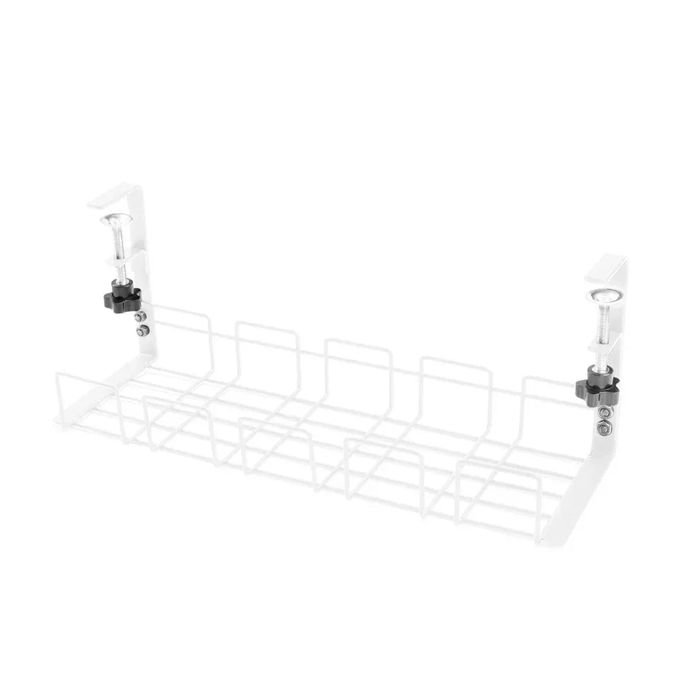 Cable Management Box Under Desk Cable Organizer Storage Shelf Desk Wire Management Cable Tray Under Desk No Drill Metal Rack For - Luvia