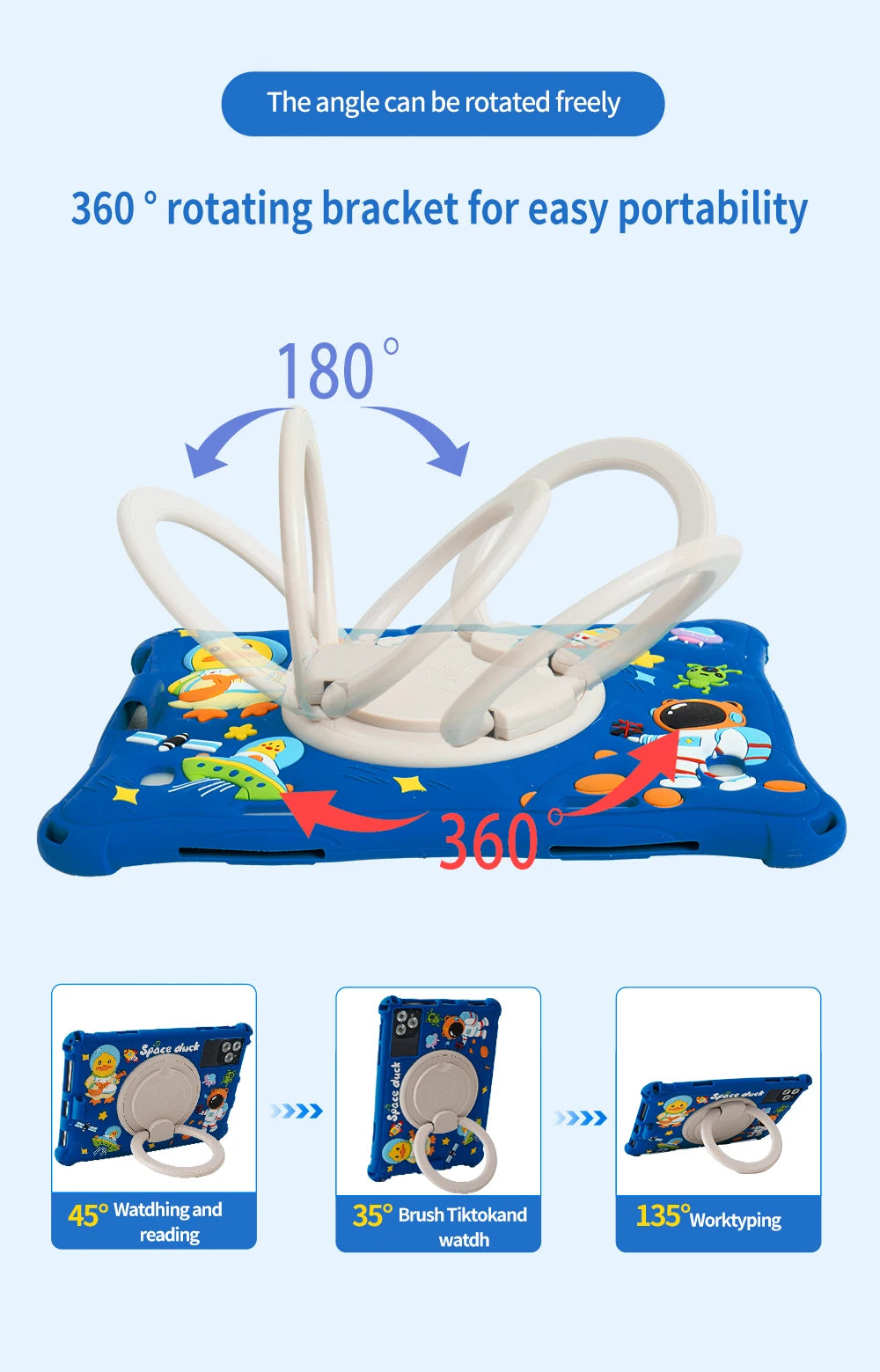 10.1-inch Kids Tablet Android 13 64GB Bluetooth WIFI support Youtube IPS 1280X800 screen Dual SIM Card 5000mAh with Case