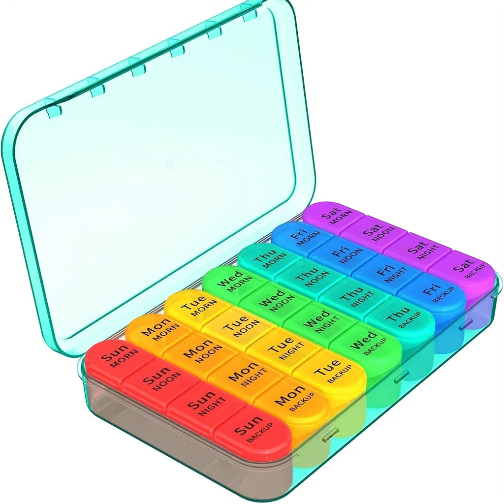 Pill Organizer 4 Times a Day Pill Box 7 Day,Large Weekly Medicine Pill Organizer for Travel with Removable Individual Containers - Luvia