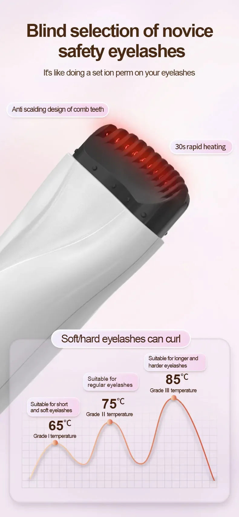 Heated Eyelash Curler Electric 3Modes Eye Lashes Eyelash Grafting Long Lasting Makeup Tools Hot Viewer for hot beulah - Luvia