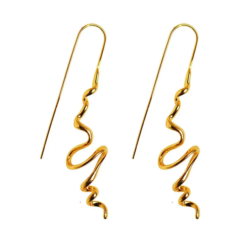 Abstract three-dimensional design earrings cool and handsome temperament fashion women exquisite retro ear hanging jewelry acces - Luvia