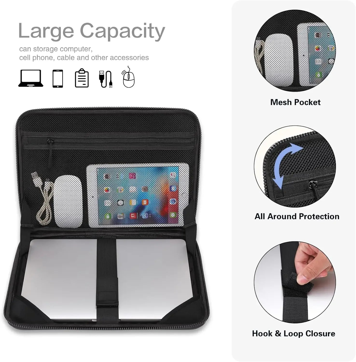 Waterproof Laptop Sleeve Computer Carrying Case for Macbook Air Pro 13.3 14 15 16 inch M1 M2 M3 M4 Dell Surface Notebook HandBag - Luvia