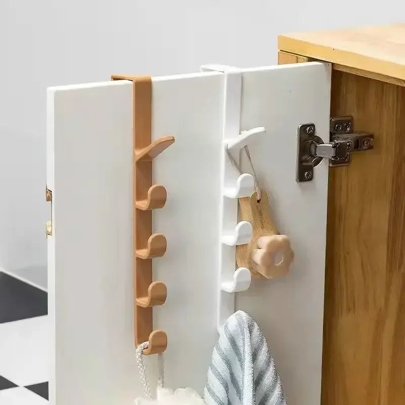 1pcs Bedroom Door Hanger Clothes Hanging Rack Over The Door Plastic Home Storage Organization Hooks, Purse Holder for Bags Rails