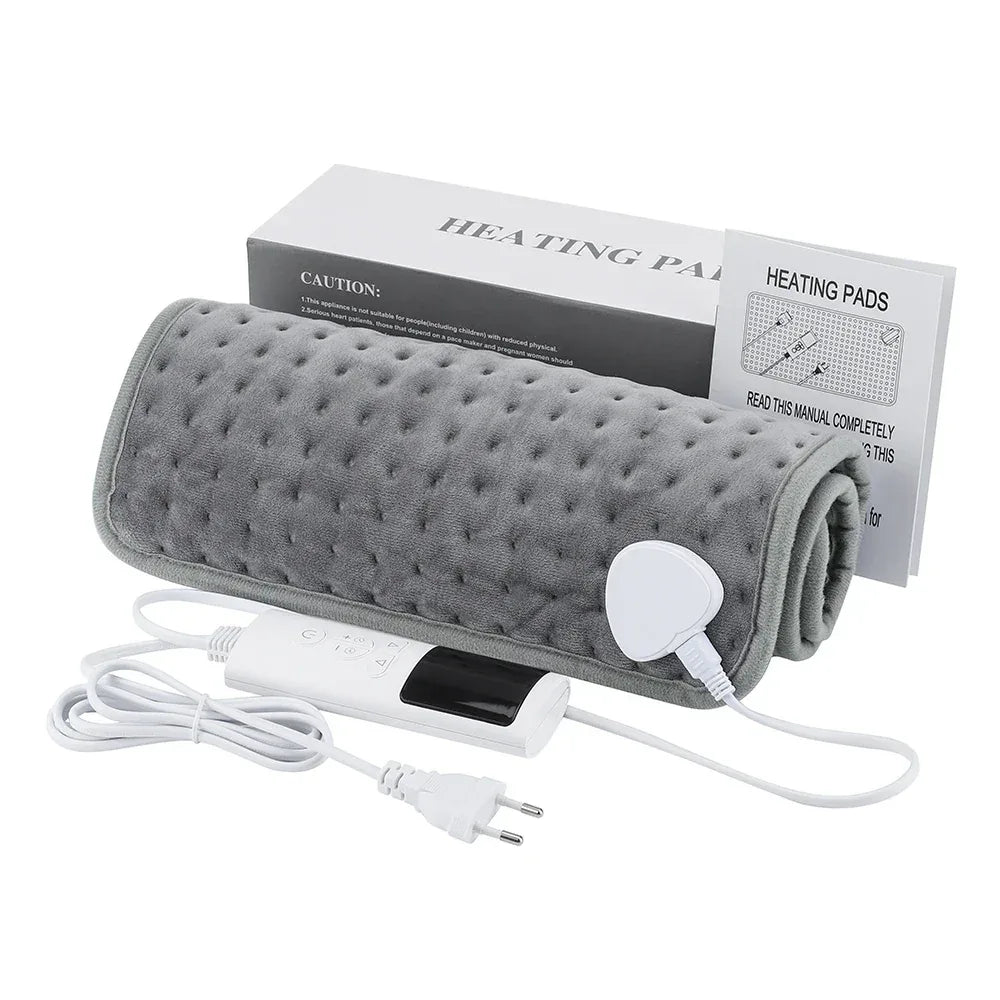 Electric Heating Pads for Back Neck Shoulder Relief Home Sofa Office Desktop Winter Warm Blanket Auto-Off Machine Washable Mat - Luvia