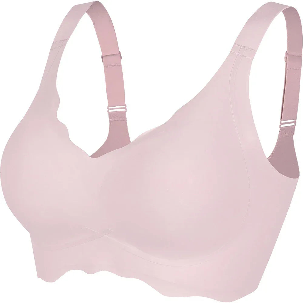 Womens Seam-free Wireless Wave Bras Full Coverage Push Up No Underwire Bra Supportive Bralettes for Everyday - Luvia