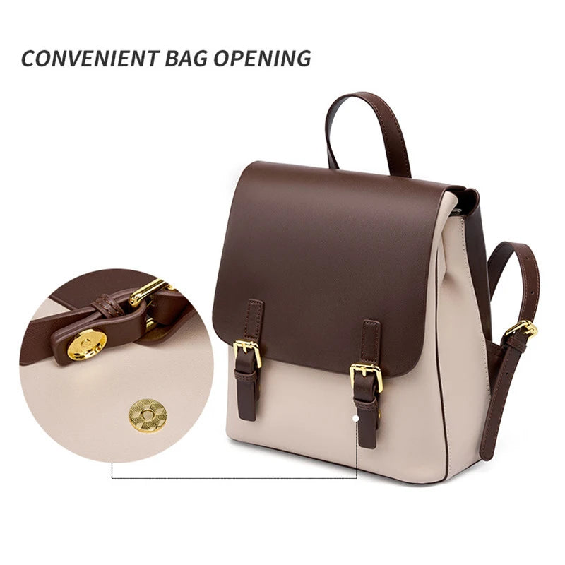 XMESSUN New Genuine leather Backpack for Women 2026 Fashion High Quality Lady Double Shoulder Large Capacity Travel Backpack