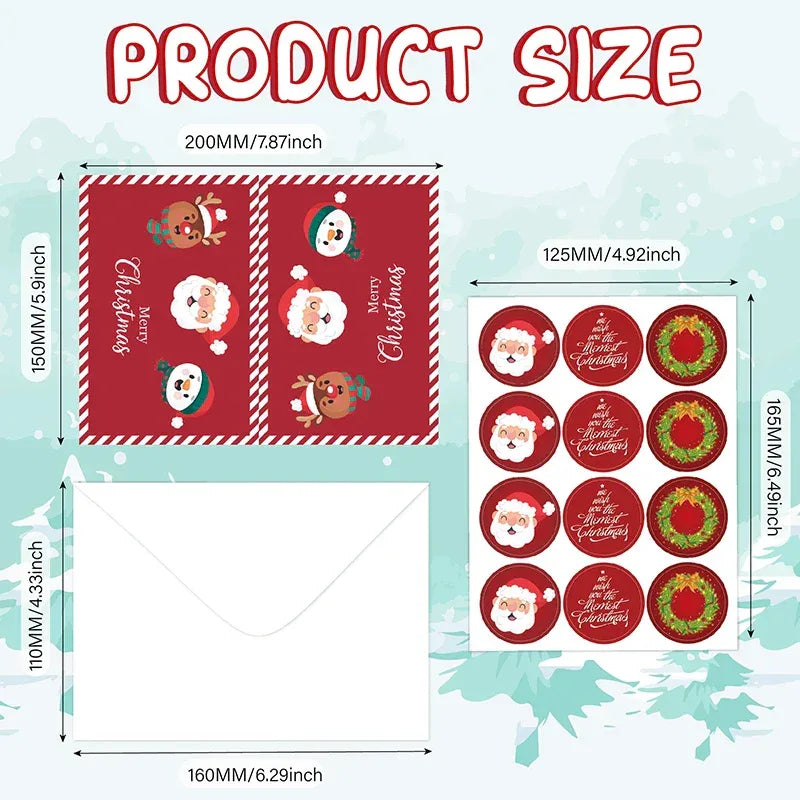 Christmas Cards With Envelopes And Card Organizer(Pack Of 24) Holiday Greeting Cards And Envelopes Christmas Gift Cards - Luvia