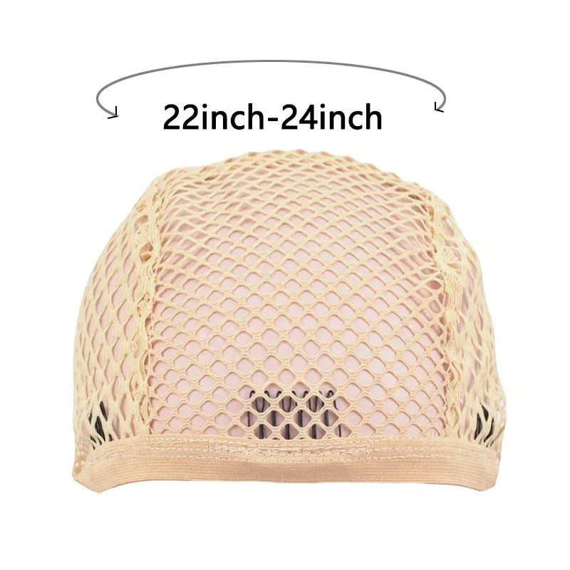 Wig Cap Black Stretchable Crochet Wig Cap with 4 Hair Clips Mesh Braided Wig Cap for Making Wig - Luvia