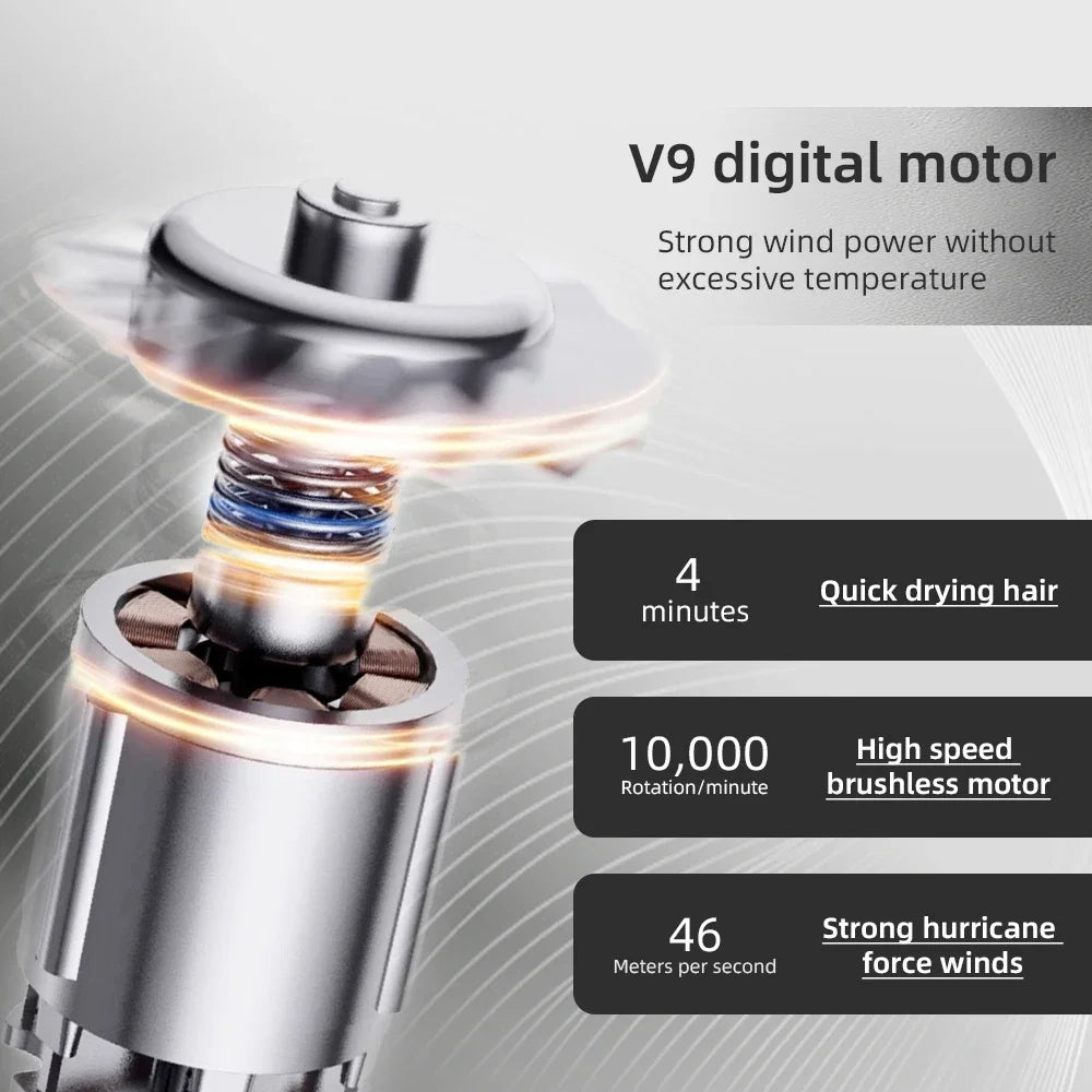 2025 Professional Leafless Hair Dryer Negative Ion Attachment Negative Ion Salon Tool Home Travel Portable Electric Hair Dryer