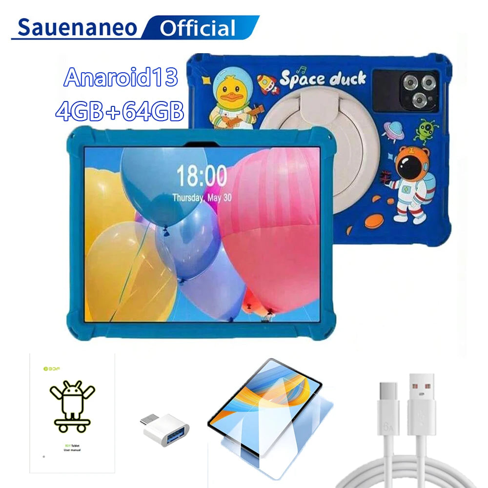 10.1-inch Kids Tablet Android 13 64GB Bluetooth WIFI support Youtube IPS 1280X800 screen Dual SIM Card 5000mAh with Case