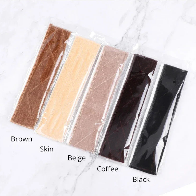 5.5cm Width Non-slip Wig Grip Headband Soft Velvet Hair Band For Fastern Wig Adjustable Wig Band For Women Black Scarf Head 1Pcs - Luvia