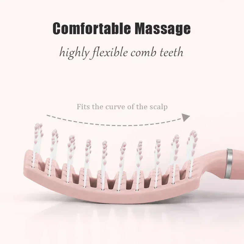 Detangling Hair Brush Hollow Scalp Massage Comb Hairdressing Wide Tooth Hair Comb Wet Curly Massage Brush Barber Styling Tools - Luvia