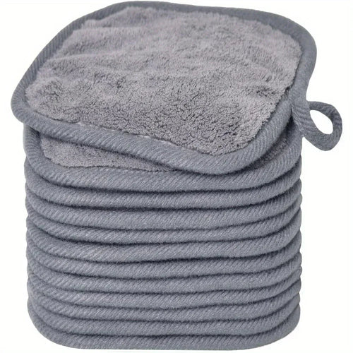 12PCS Microfiber Face Cloths Reusable Makeup Remover Cloth Makeup Towels Face Deep Cleaning Pads Skincare Beauty Tools - Luvia
