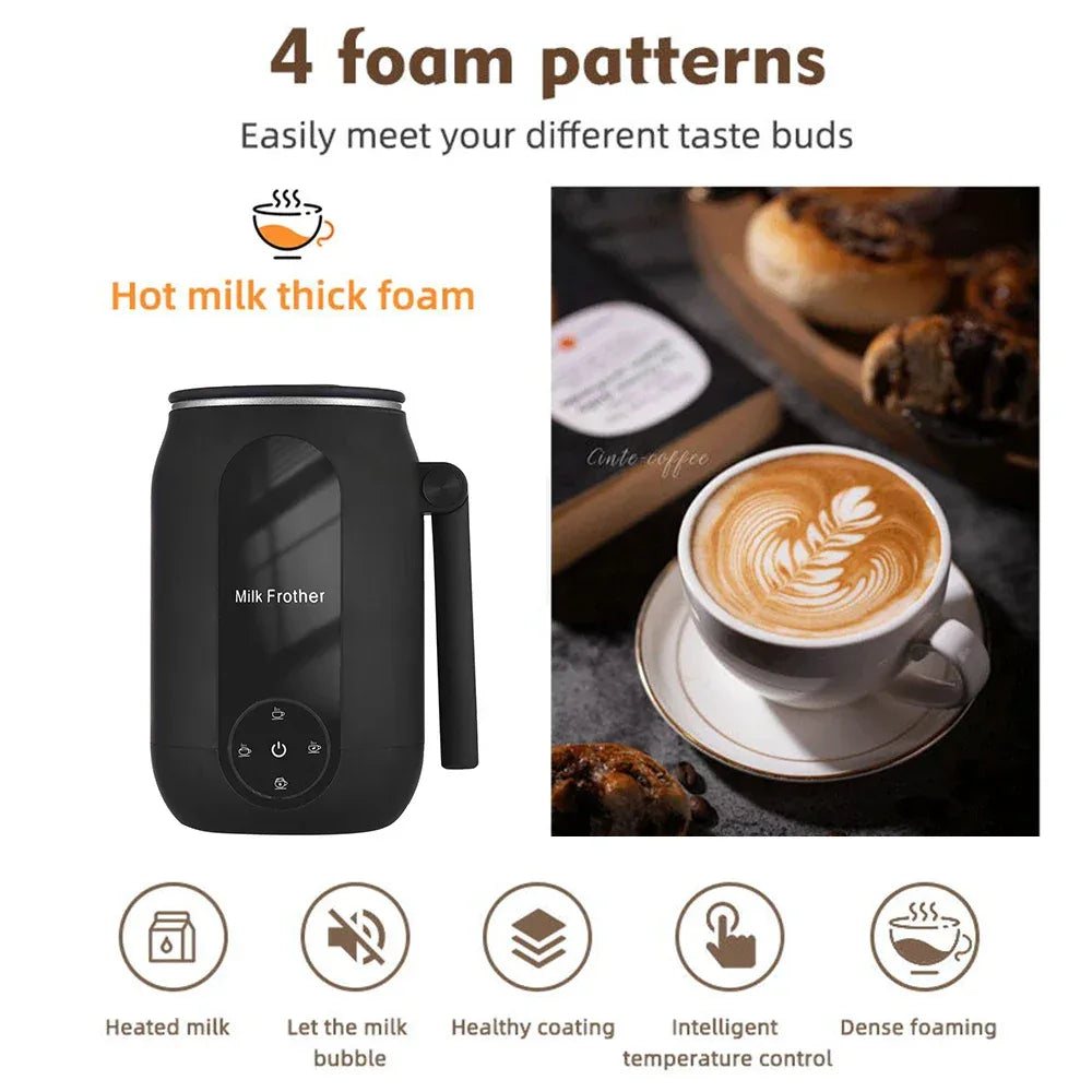 Electric Milk Frother Cooker for Frothing 4-in-1 Milk Steamer with Rotatable Handle Foam Maker for Coffee/Latte/Cappuccino - Luvia