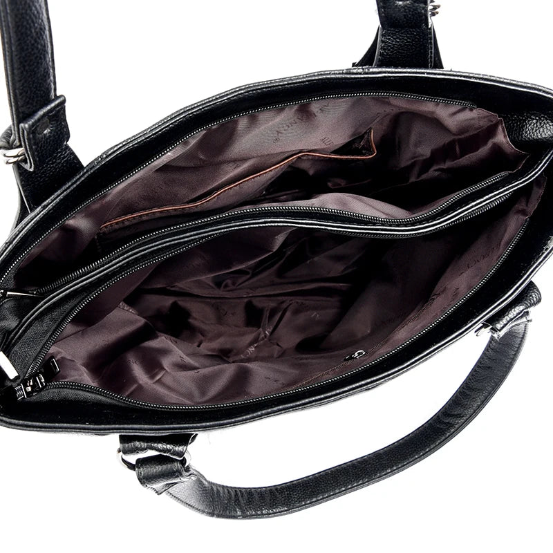 high-capacity Style Tote Bags for Women PU Leather Single Shoulder Underarm Bag Luxury Designer Handbags Travel Expanding wallet