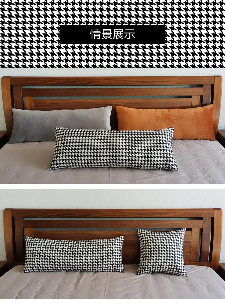 Rectangular Decorative Throw Pillow Cover 30*70cm/35*90cm Solid Color Velvet Waist Pillowcase Bedside Cushion Cover of Bedroom - Luvia