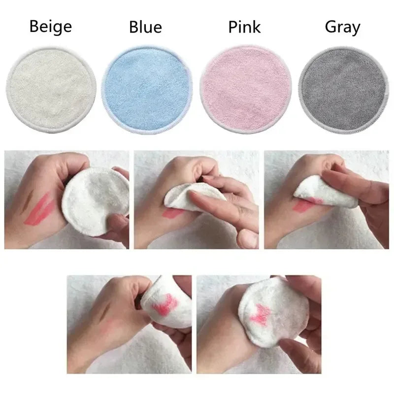 12PC Reusable Cotton Pads Makeup Remover Pads Washable Round Bamboo Make Up Pads Cloth Nursing Pads Skin Care Tool Skin Cleaning - Luvia