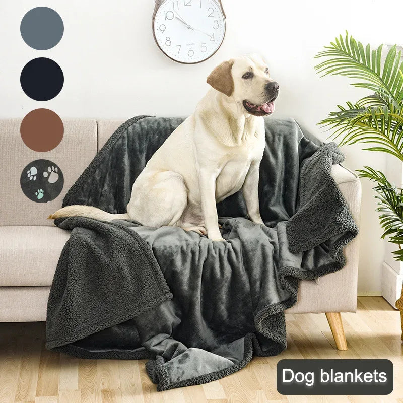 Double-sided Pet Waterproof Blanket ,Soft Thickened Flannel Velveteen Sherpa Blankets for Cats and Dogs Breathable and Anti-grip - Luvia